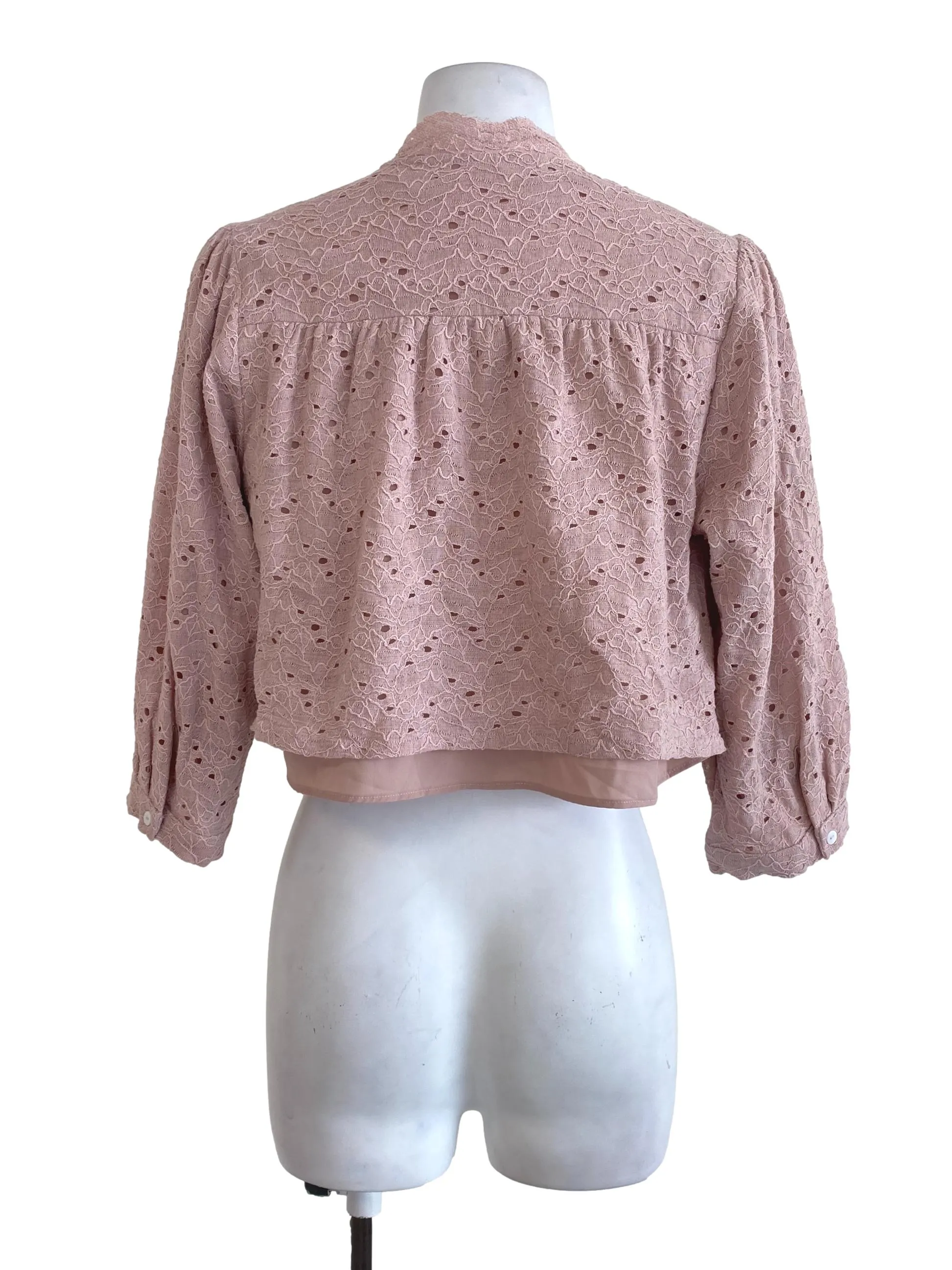 Pale Pink Longsleeve Crop Top