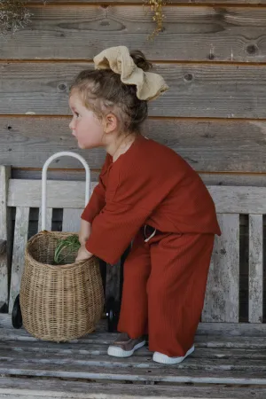 Paprika Waffle Wide Leg Pants