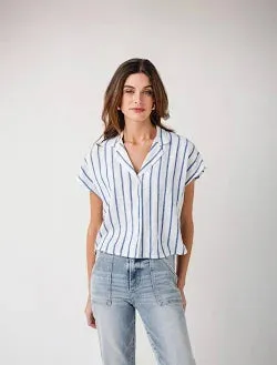 Parallel Button Down Top Palace Blue