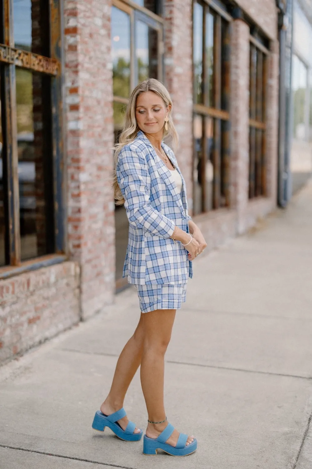 Parker Plaid Linen Blazer