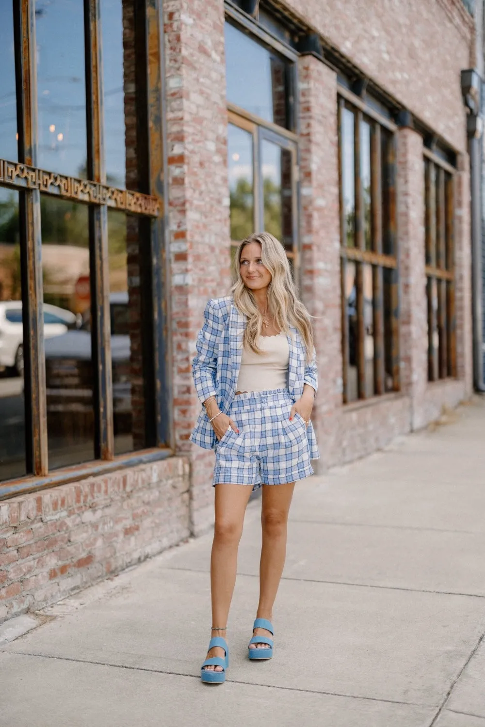 Parker Plaid Linen Blazer