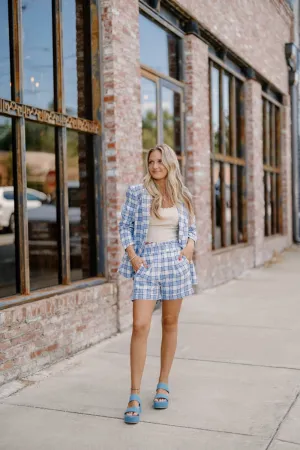 Parker Plaid Linen Blazer