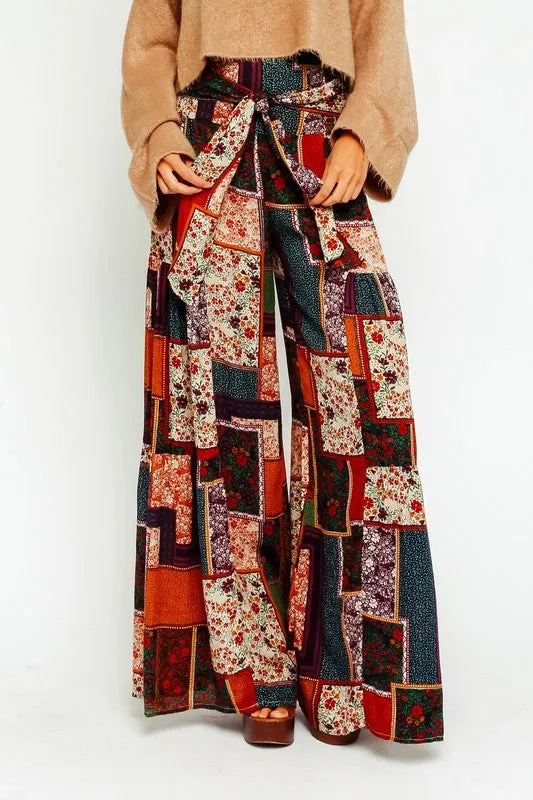 PENNY LANE MIX PRINT WIDE LEG PANT