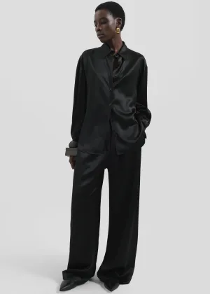 Peri Satin Shirt - Black