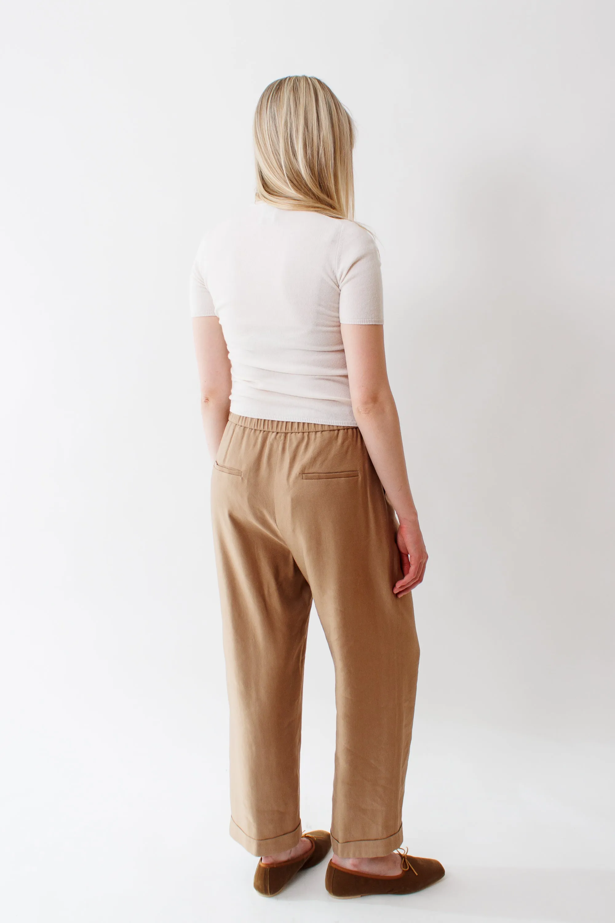 Peserico Shiny Linen Viscose Gabardine Palazzo Pant