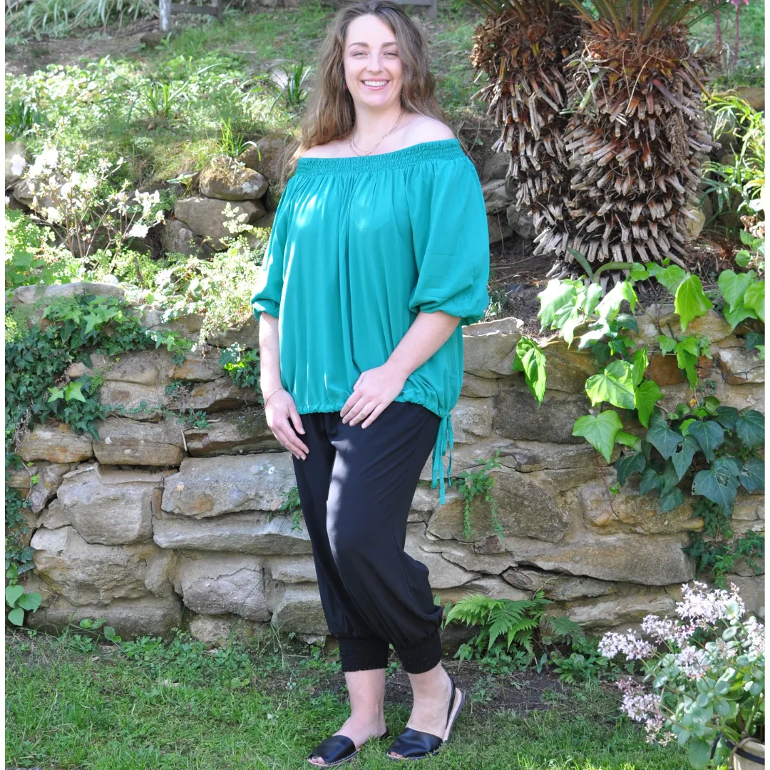 Phoebe Drawstring Top Aruba