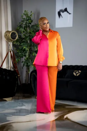 Pink & Orange Colorblock Set