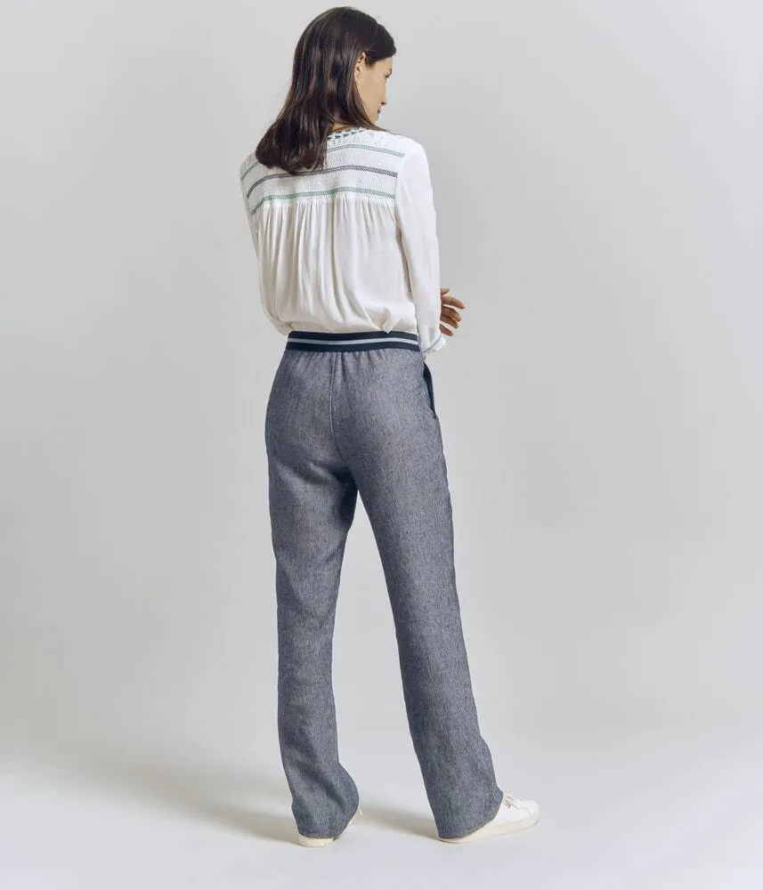 PINO CHAMBRAY FLOWING TROUSERS