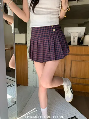 plaid pleated mini skirt