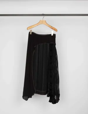 Pleated Draped Panel Skirt