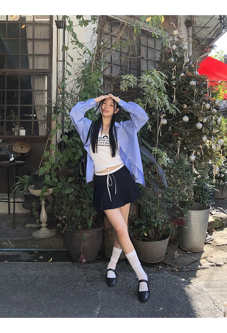 pleated hip skirt