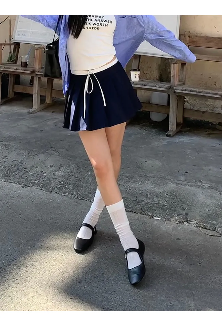 pleated hip skirt