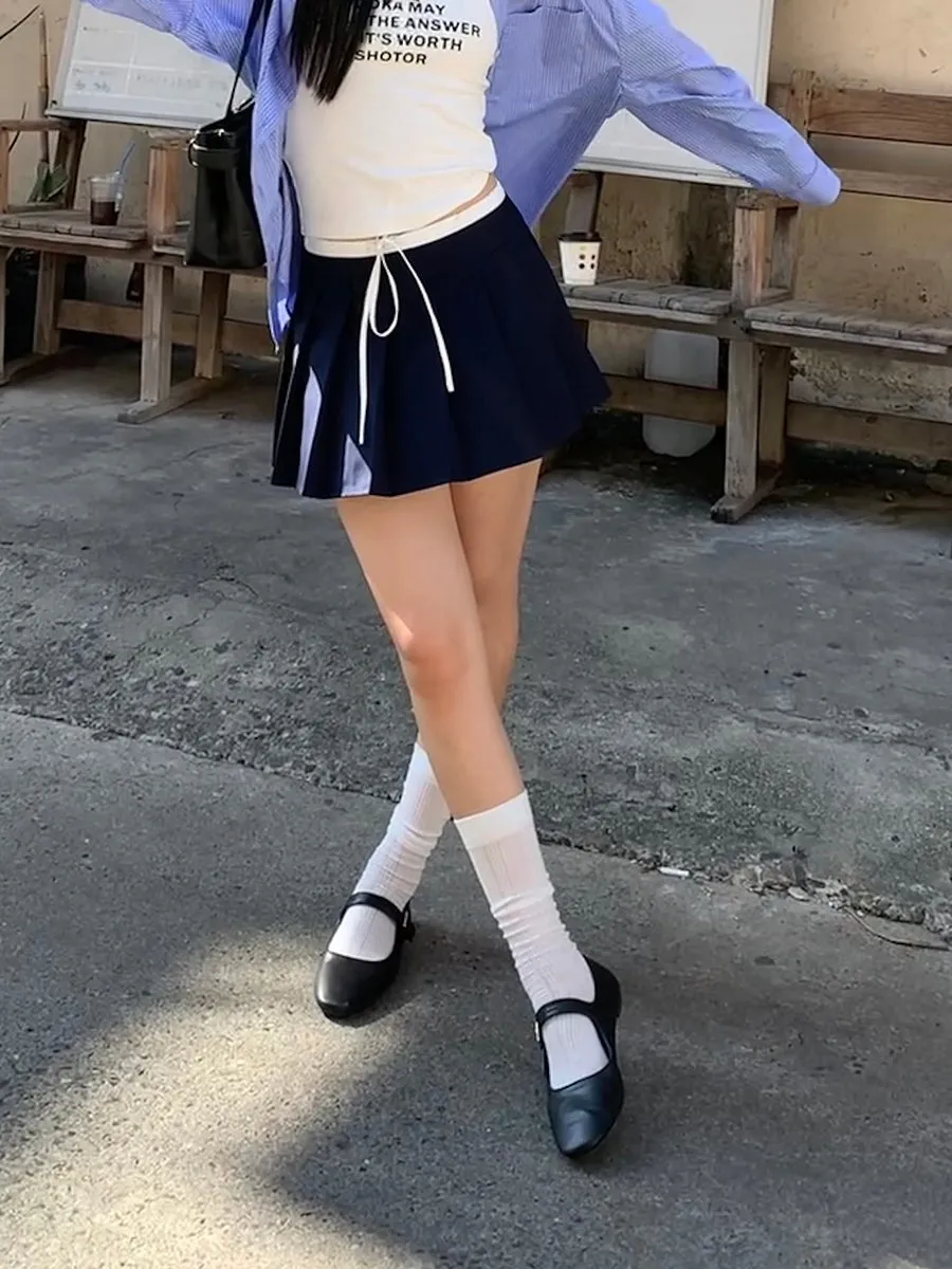 pleated hip skirt