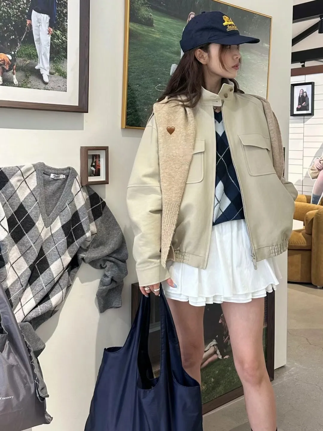 Pleated skirt suit
