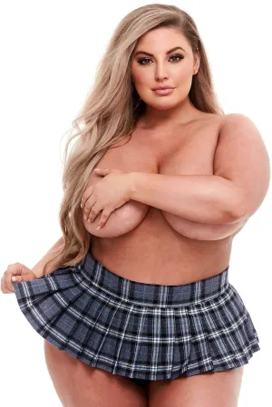 Plus Size Plaid Pleated School Girl Skirt