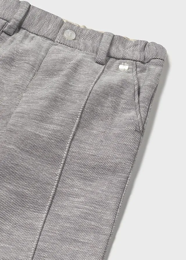 Pre-Order Mayoral 124 White Long Sleeve Shirt, Mayoral 1576 Charcoal Trousers and Mayoral 1302 Peach Jumper