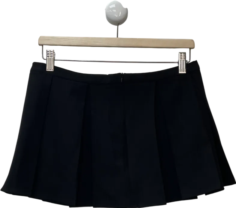 PrettyLittleThing Black Pleated Mini Skirt UK 8