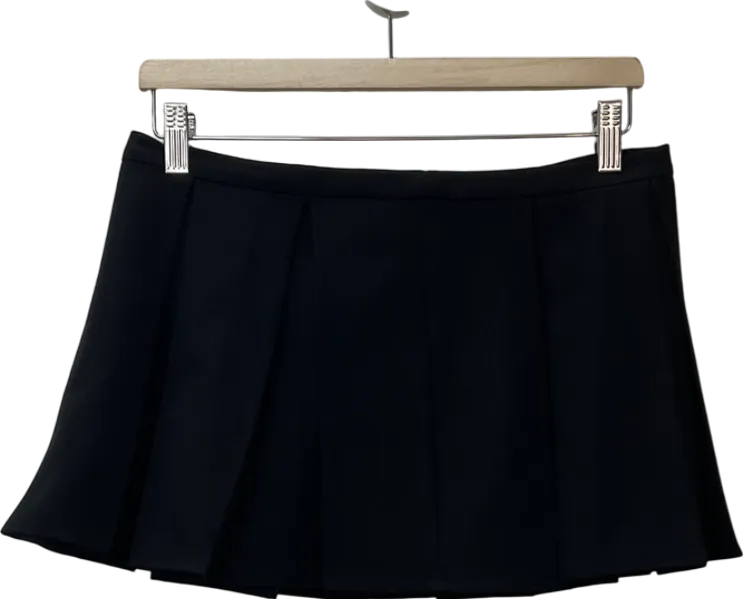 PrettyLittleThing Black Pleated Mini Skirt UK 8