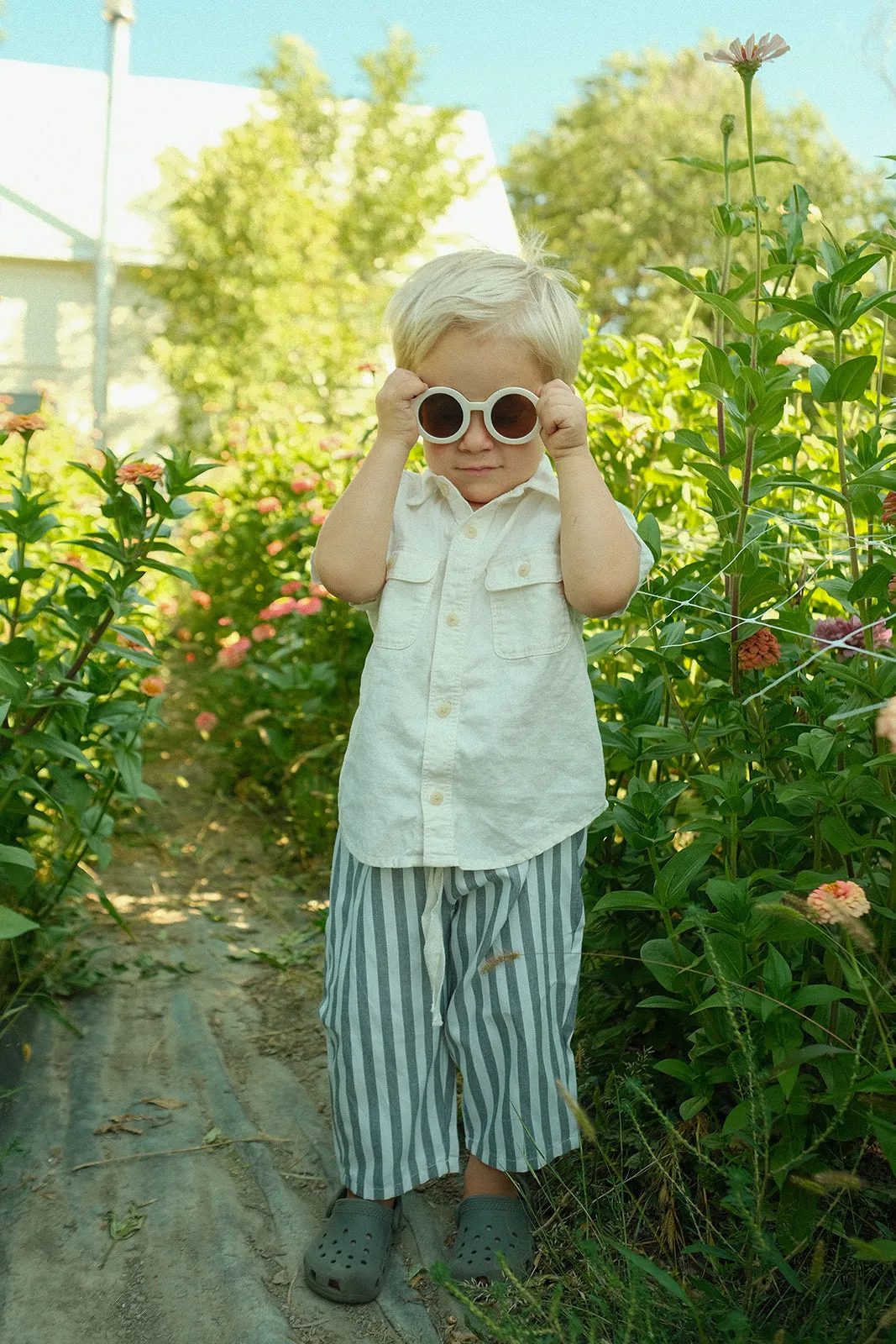 RAE KIDS: Linen Trousers in Grey