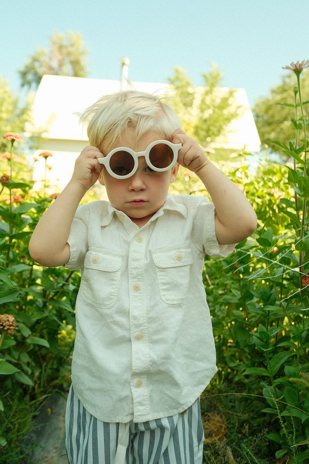 RAE KIDS: Linen Trousers in Grey