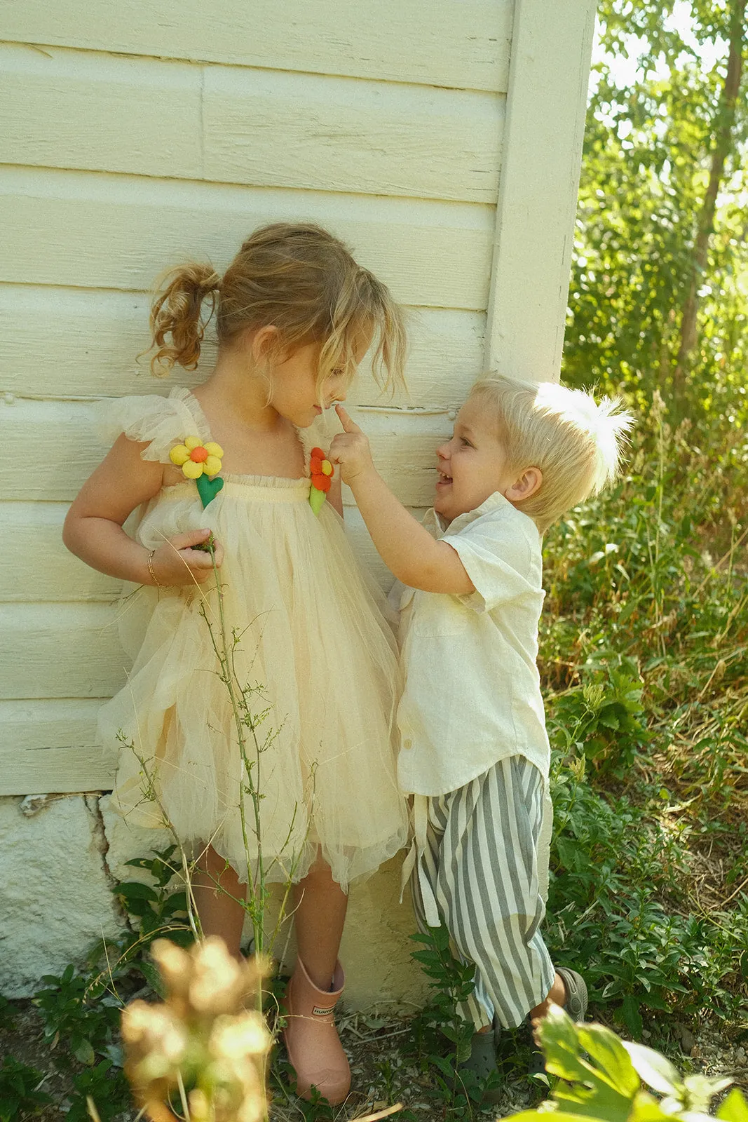 RAE KIDS: Linen Trousers in Grey