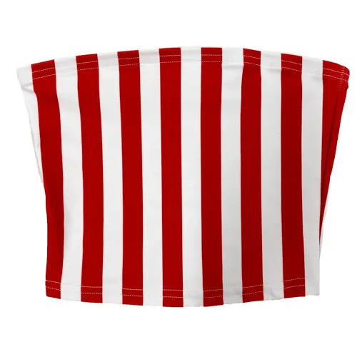 Red & White Striped Tube Top