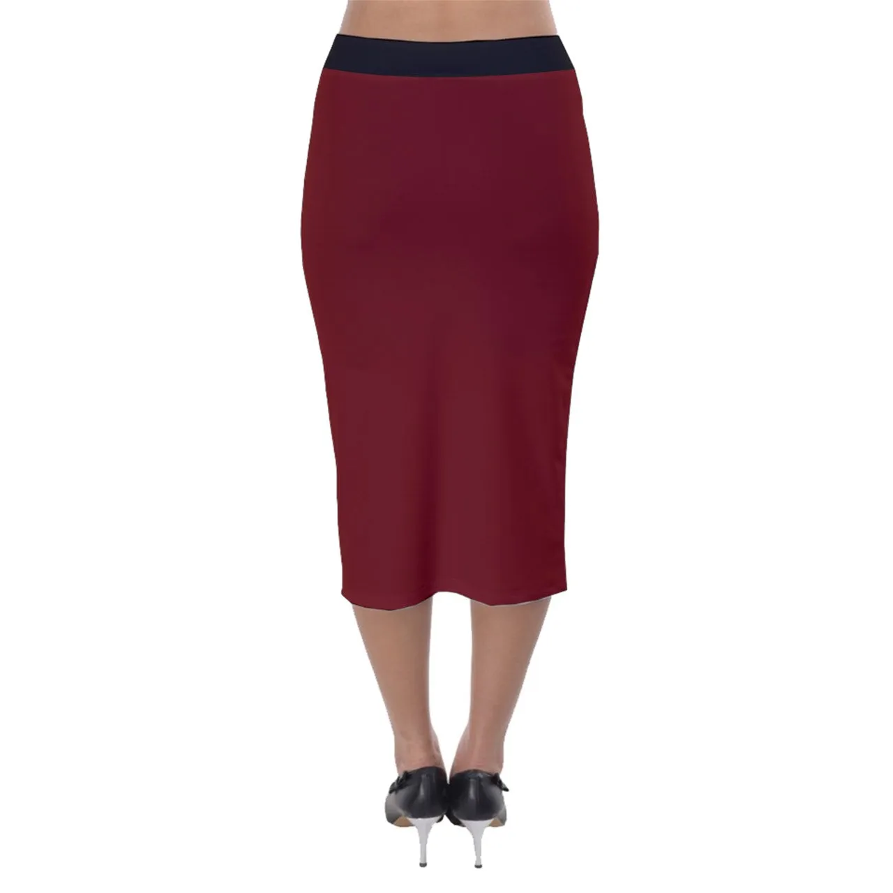 Redrum Velvet Midi Pencil Skirt