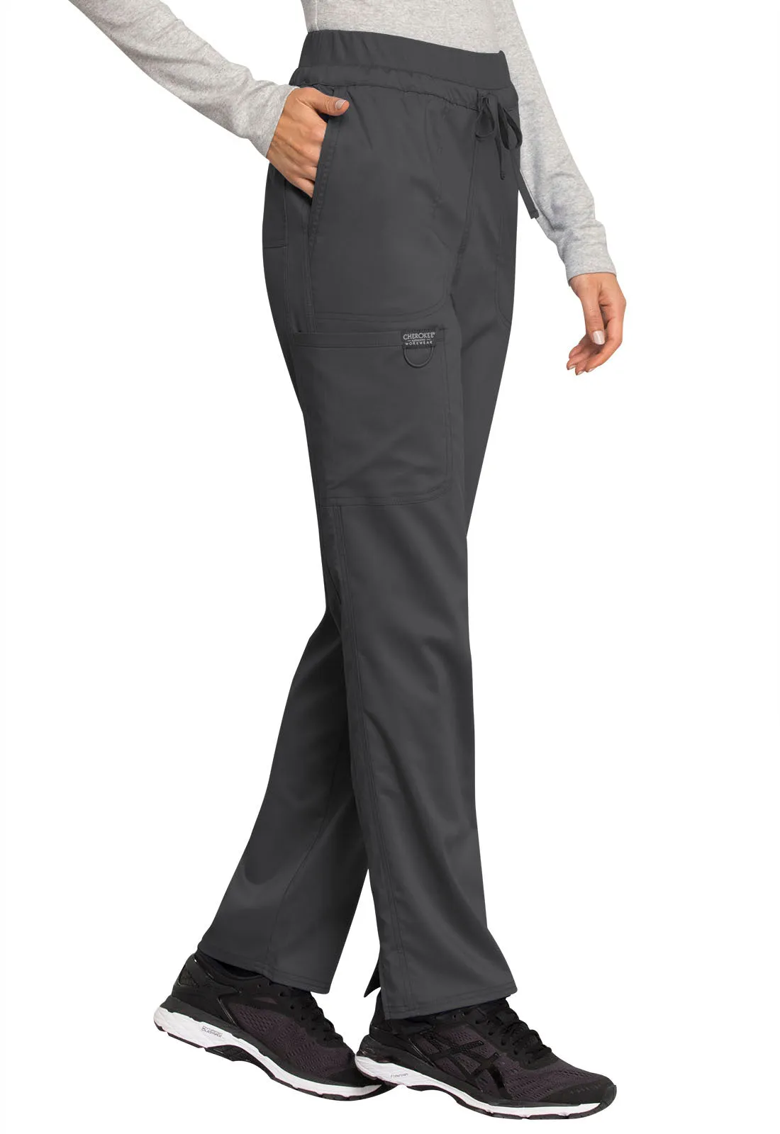 Revolution WW105 Mid Rise Tapered Leg Drawstring Pants Pewter