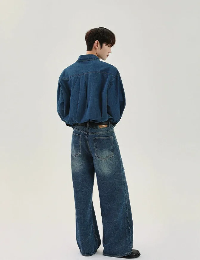 Ripped Wide-Leg Jeans