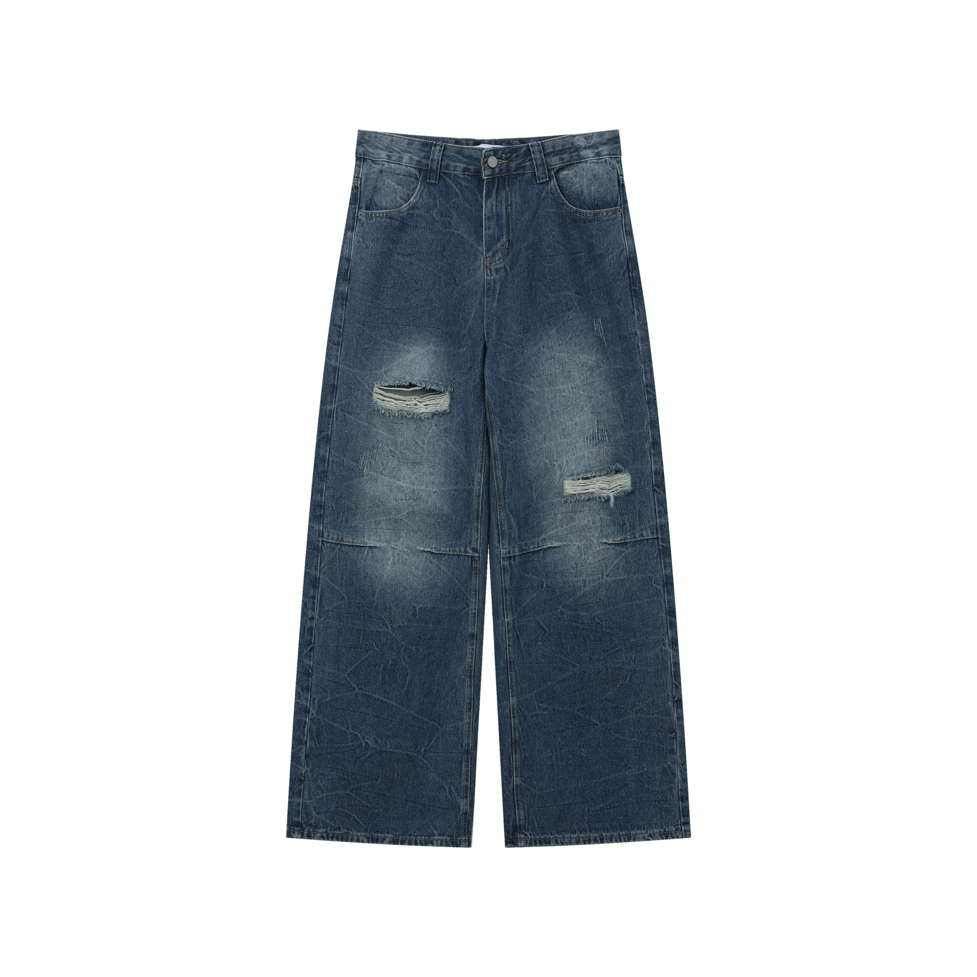 Ripped Wide-Leg Jeans