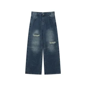 Ripped Wide-Leg Jeans
