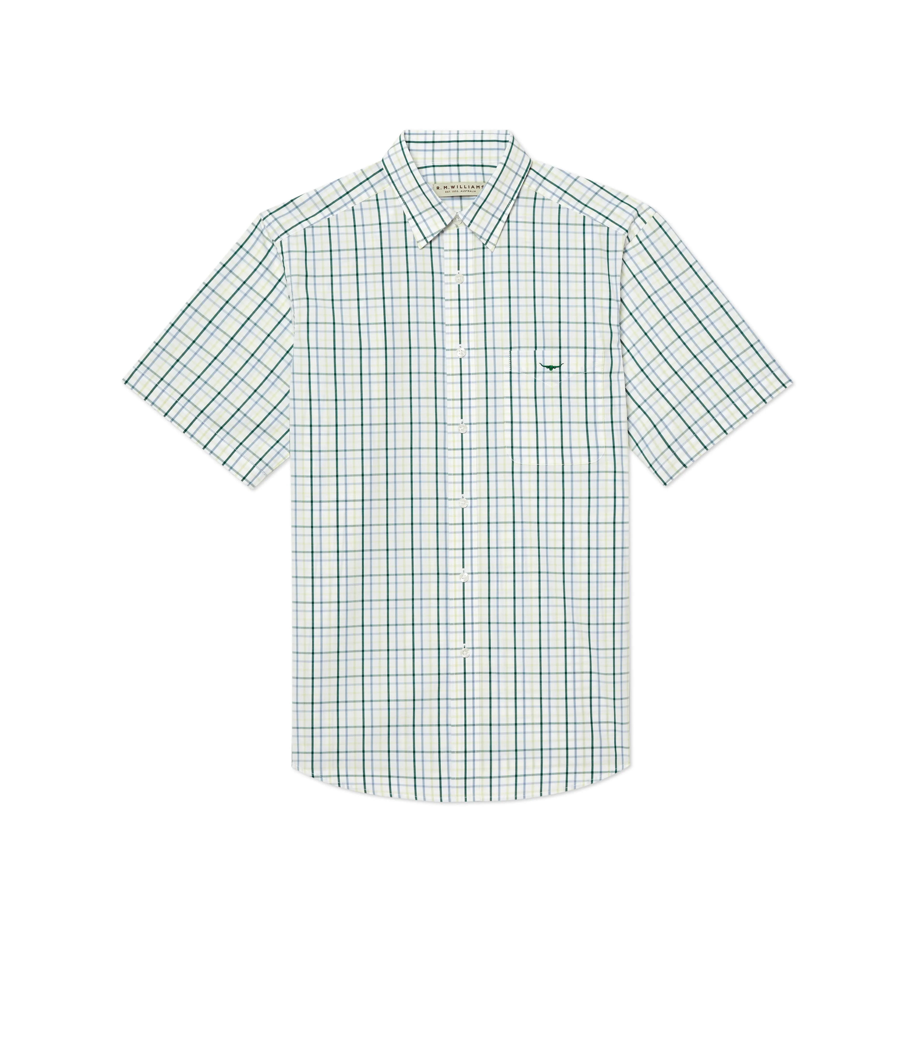 R.M. Williams Hervey Shirt - White/Blue/Green