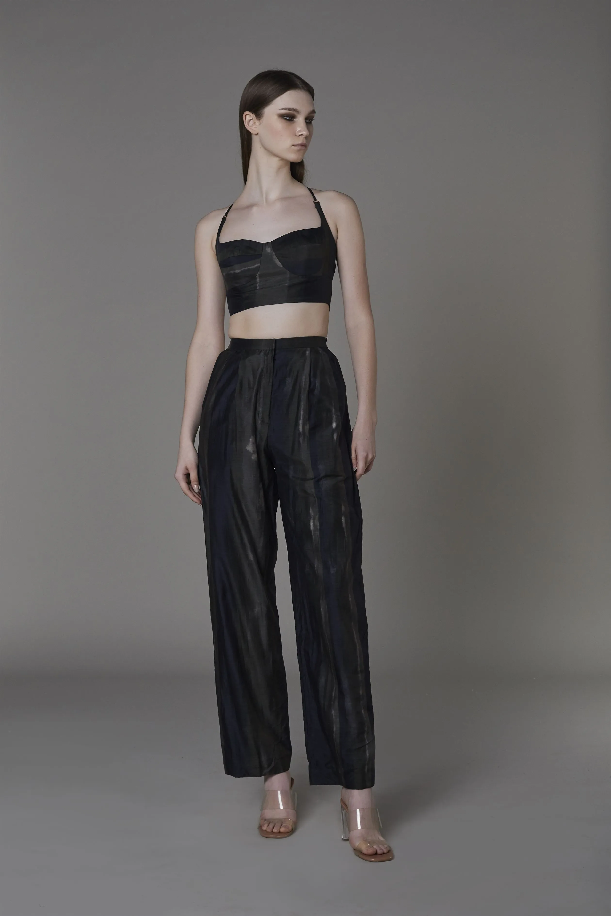 Saaksha & KinniÂ    I   Olive black bustierOlive black pants Satin Olive Black   SS22151  SS22074