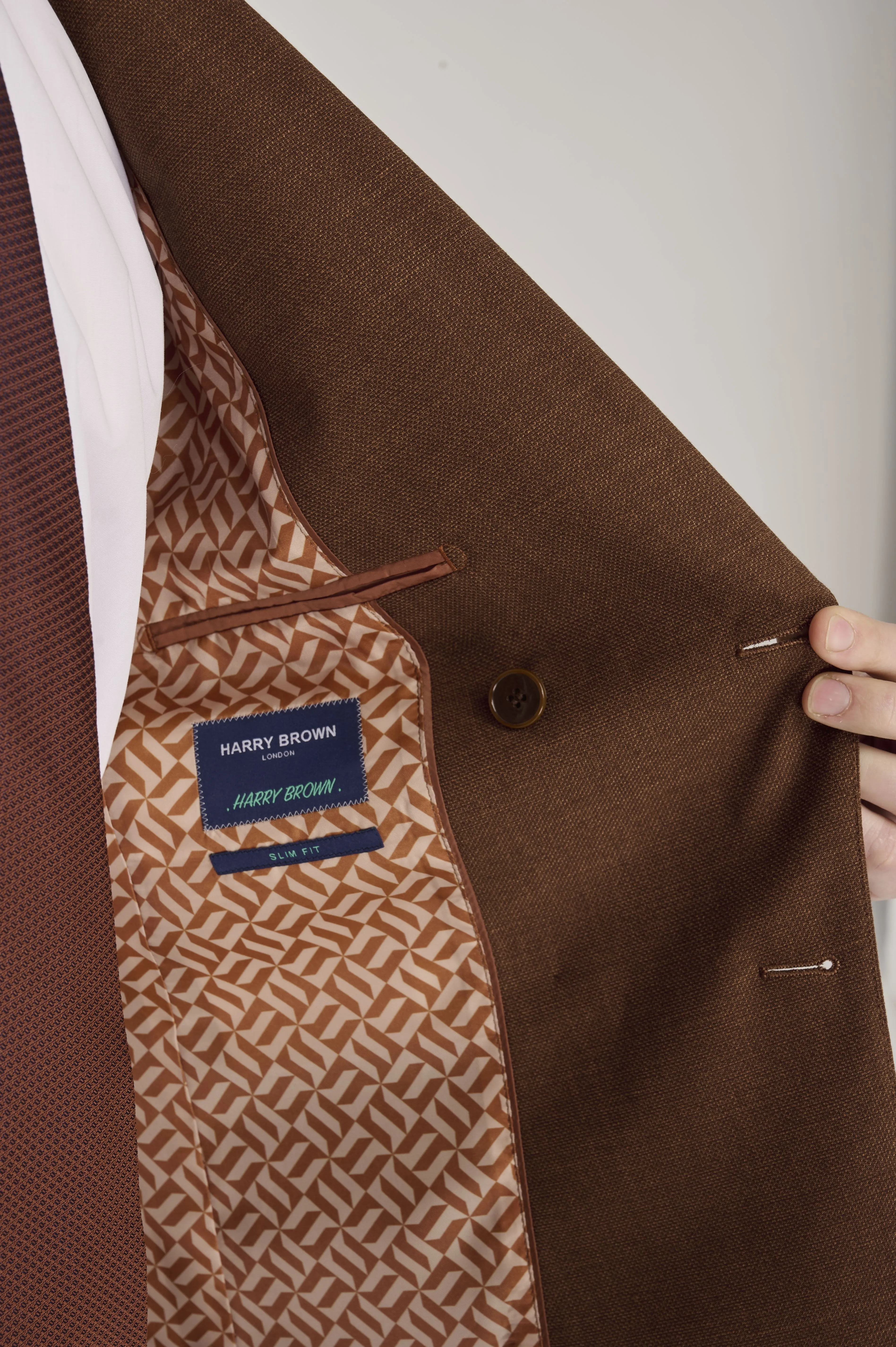 Sandro Linen Look Double Breasted Suit Jacket in Rust