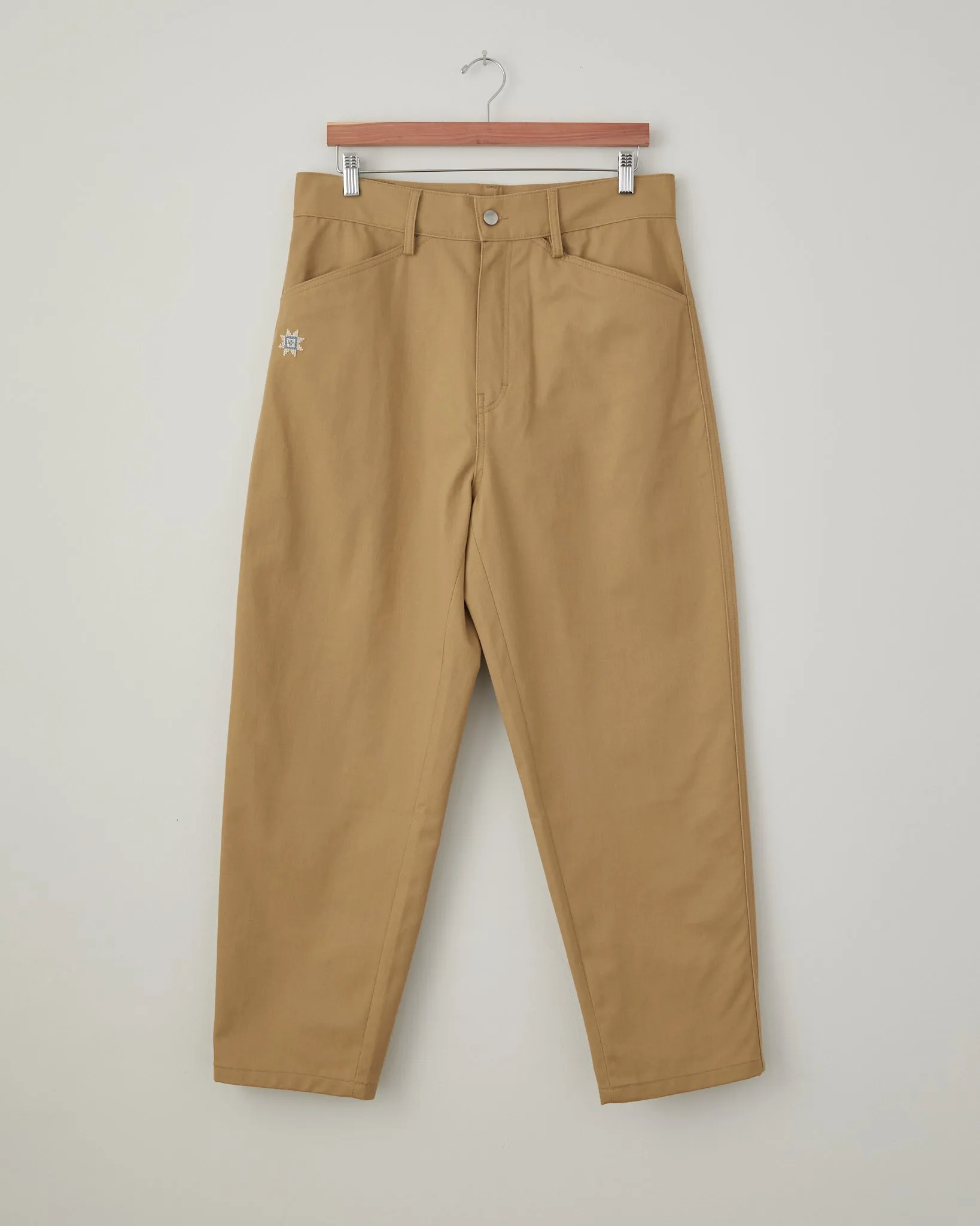 Sarou Cotton Chino Trousers - Beige