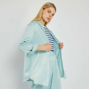 Satin-feel blouse BLUE