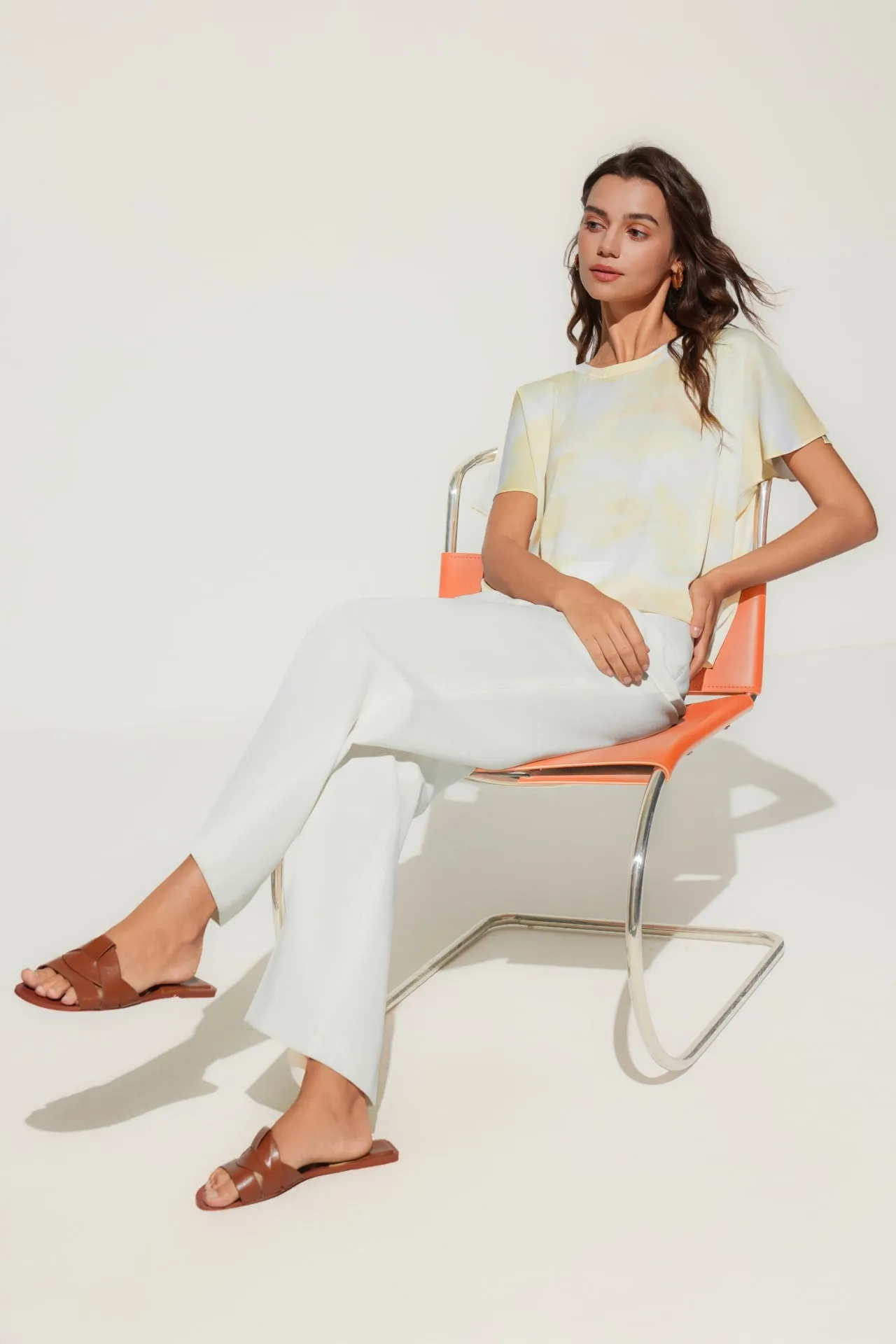 Satin Watercolor Printed Blouse
