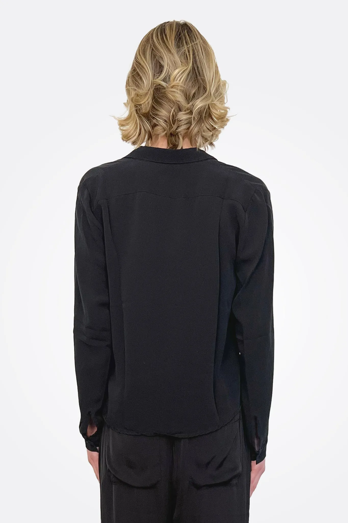 Short Button Up Shirt - Black