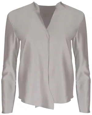 Silver Heavy Satin House Blouse