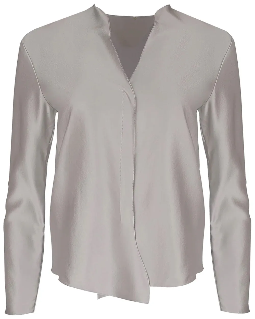 Silver Heavy Satin House Blouse