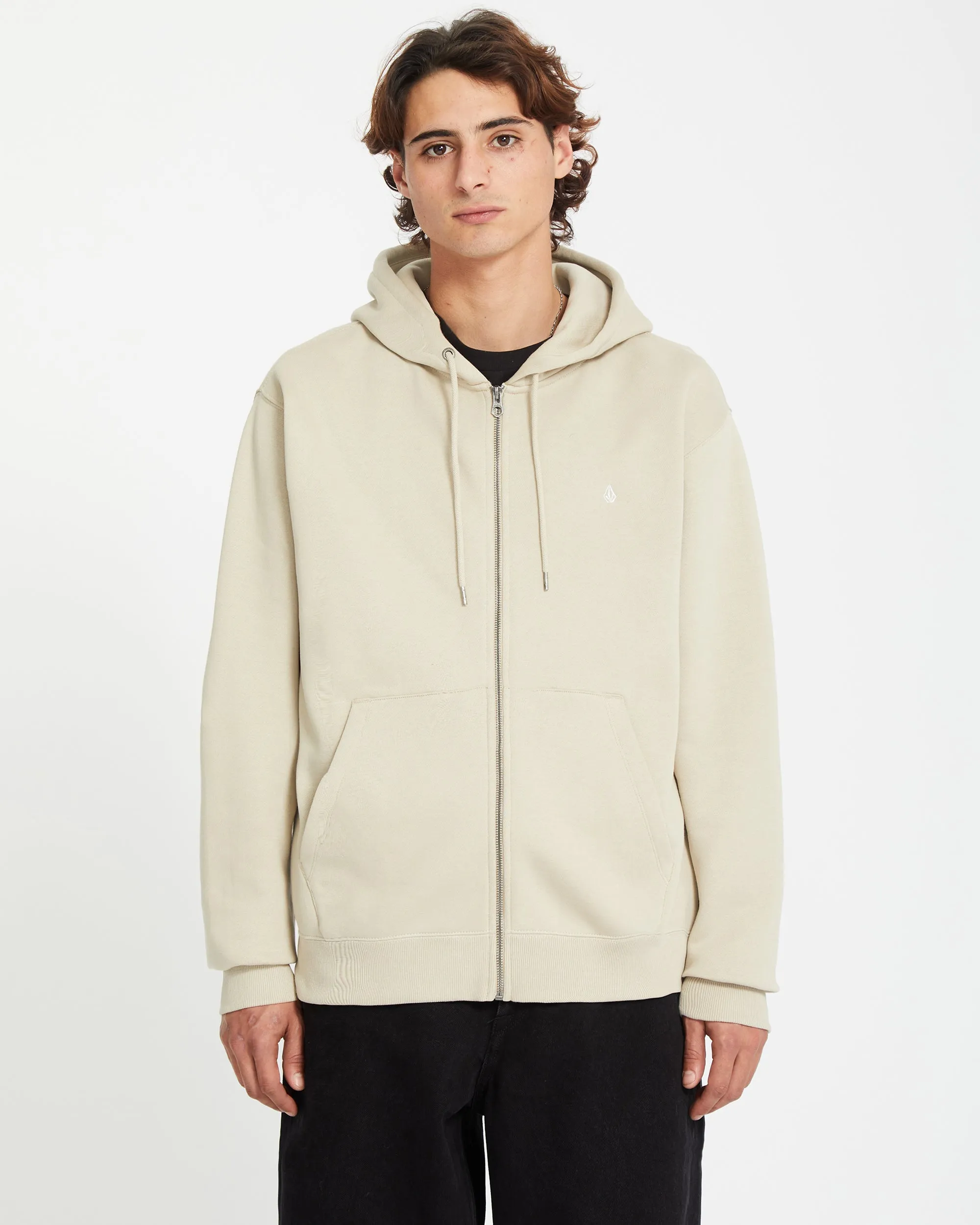 Single Stone Full Zip Hoodie - LIGHT KHAKI