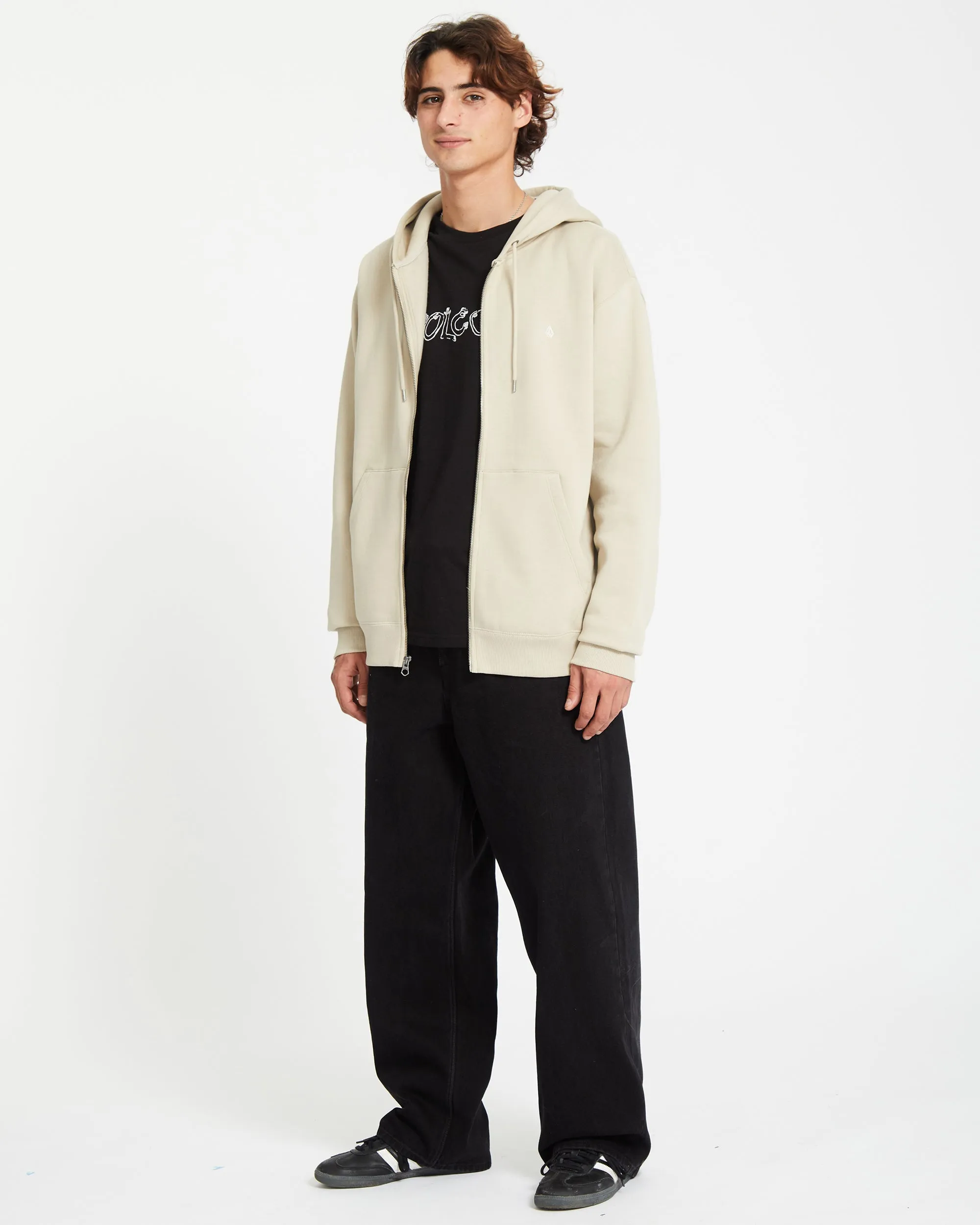 Single Stone Full Zip Hoodie - LIGHT KHAKI