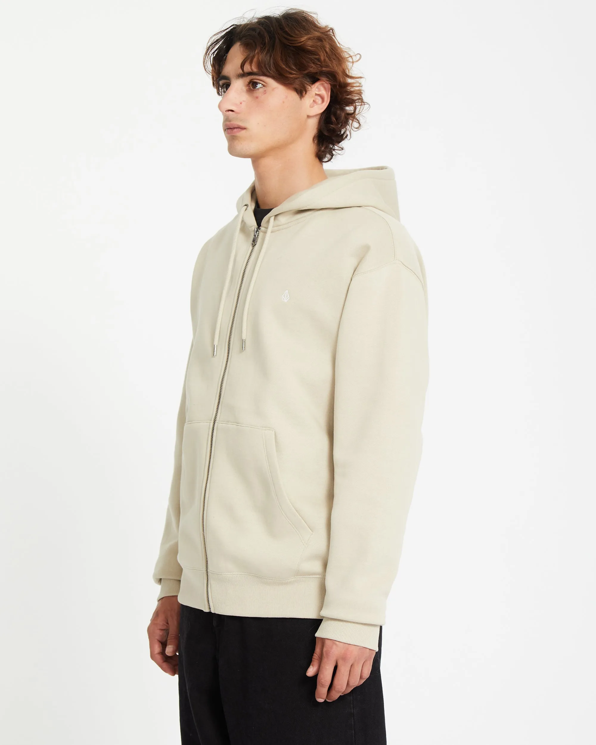 Single Stone Full Zip Hoodie - LIGHT KHAKI