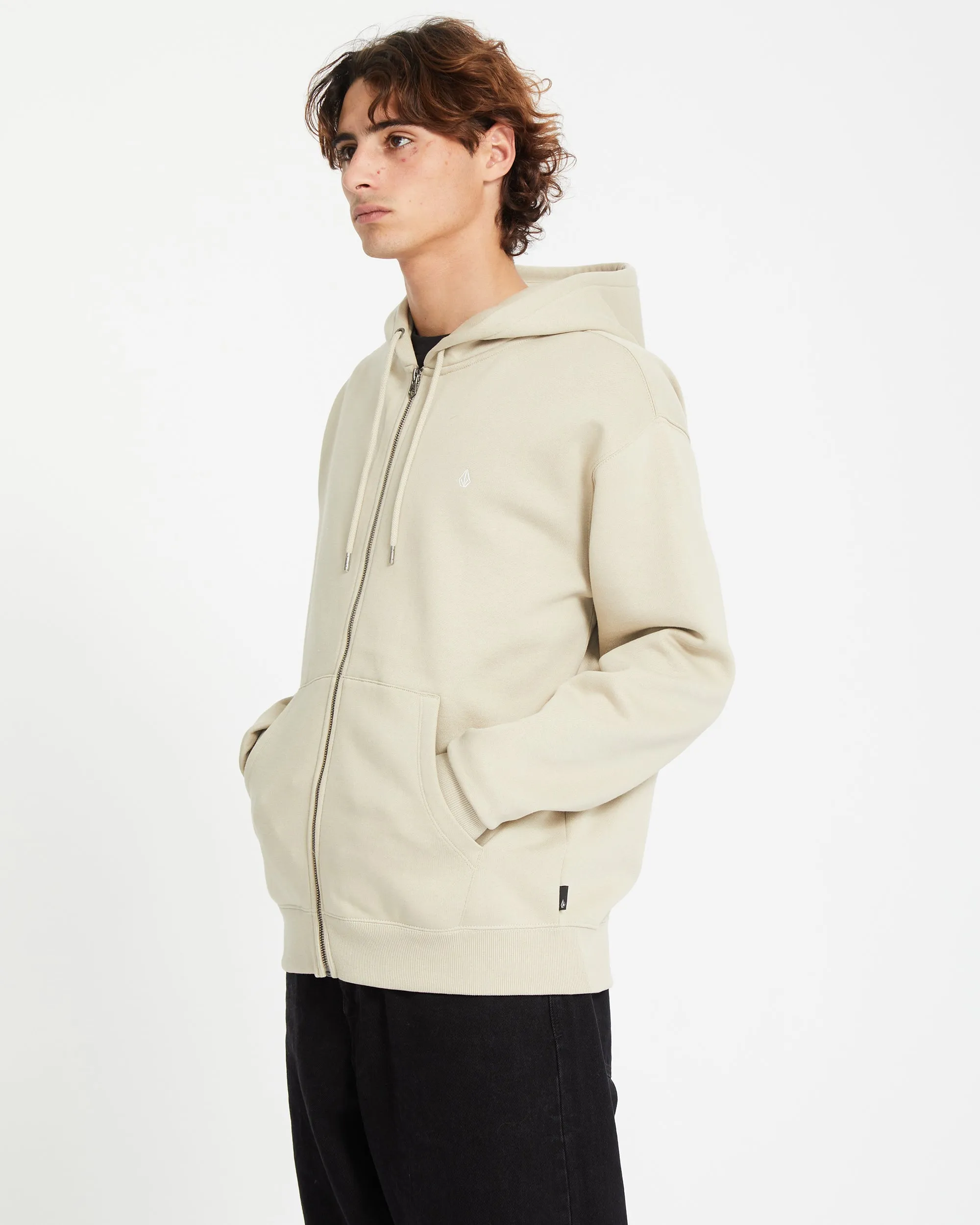 Single Stone Full Zip Hoodie - LIGHT KHAKI