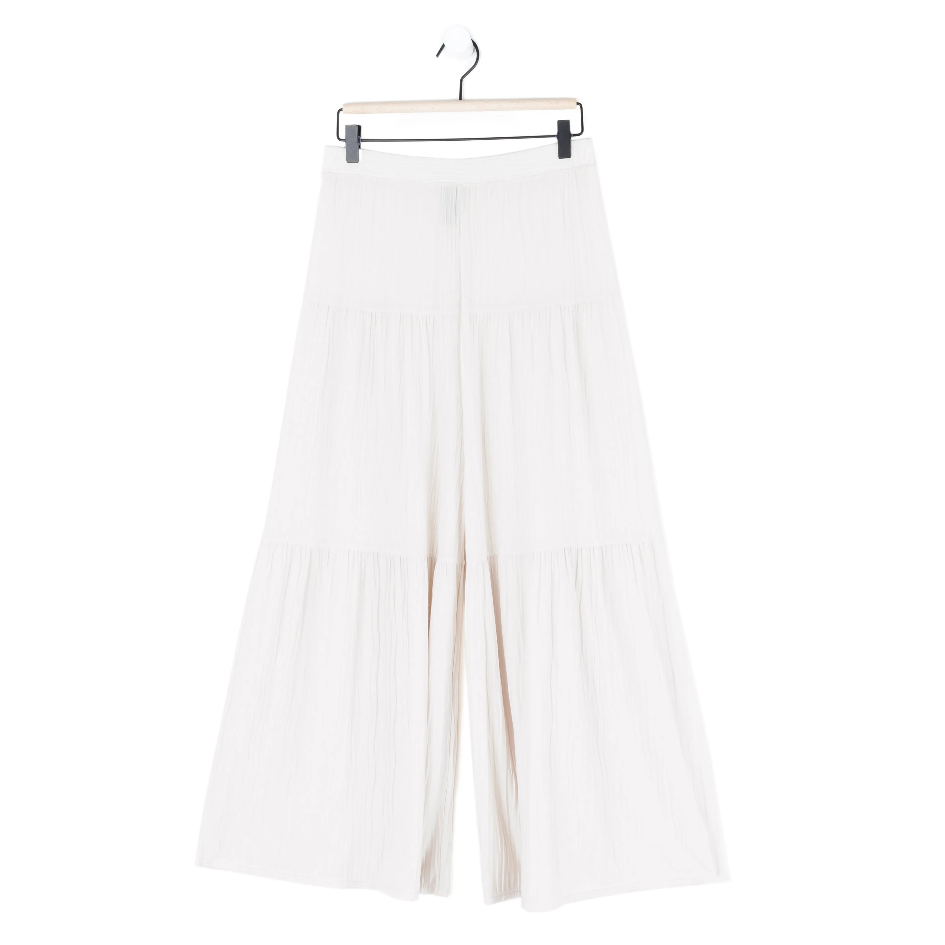 Soft Pleat Knit - Tiered Skirt-Pant - Ivory - Limited Sizes!