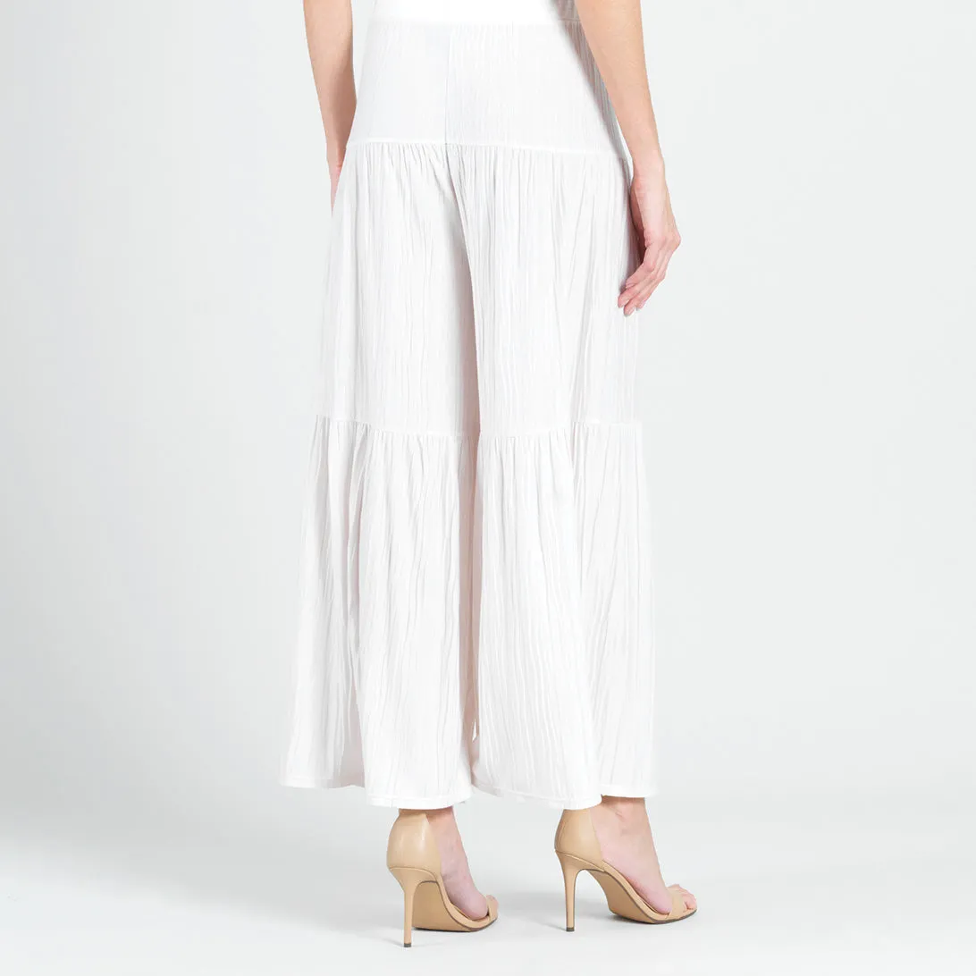 Soft Pleat Knit - Tiered Skirt-Pant - Ivory - Limited Sizes!