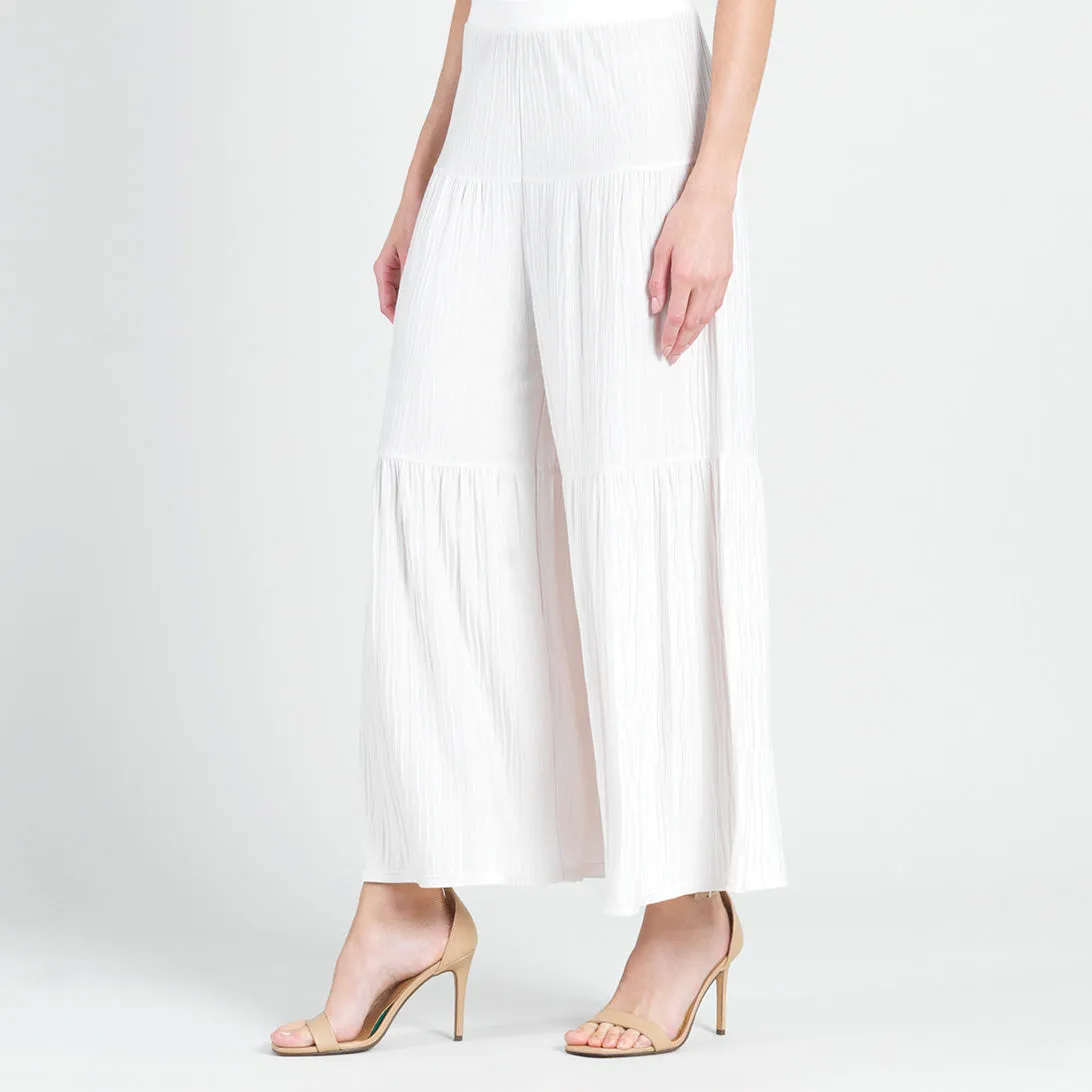 Soft Pleat Knit - Tiered Skirt-Pant - Ivory - Limited Sizes!
