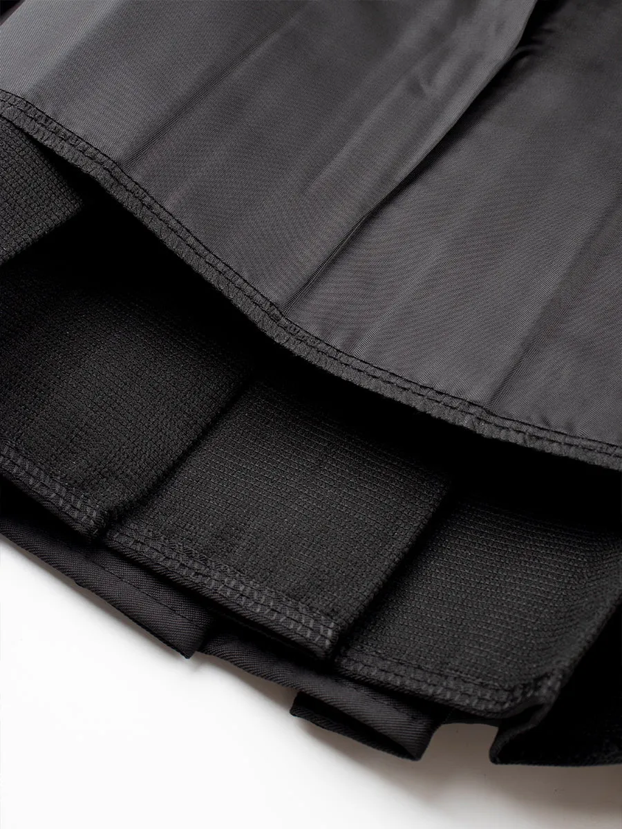 Solid Color Fake Two Pieces Bow Pleated Skirt