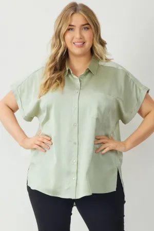 Solid Satin Collared Top