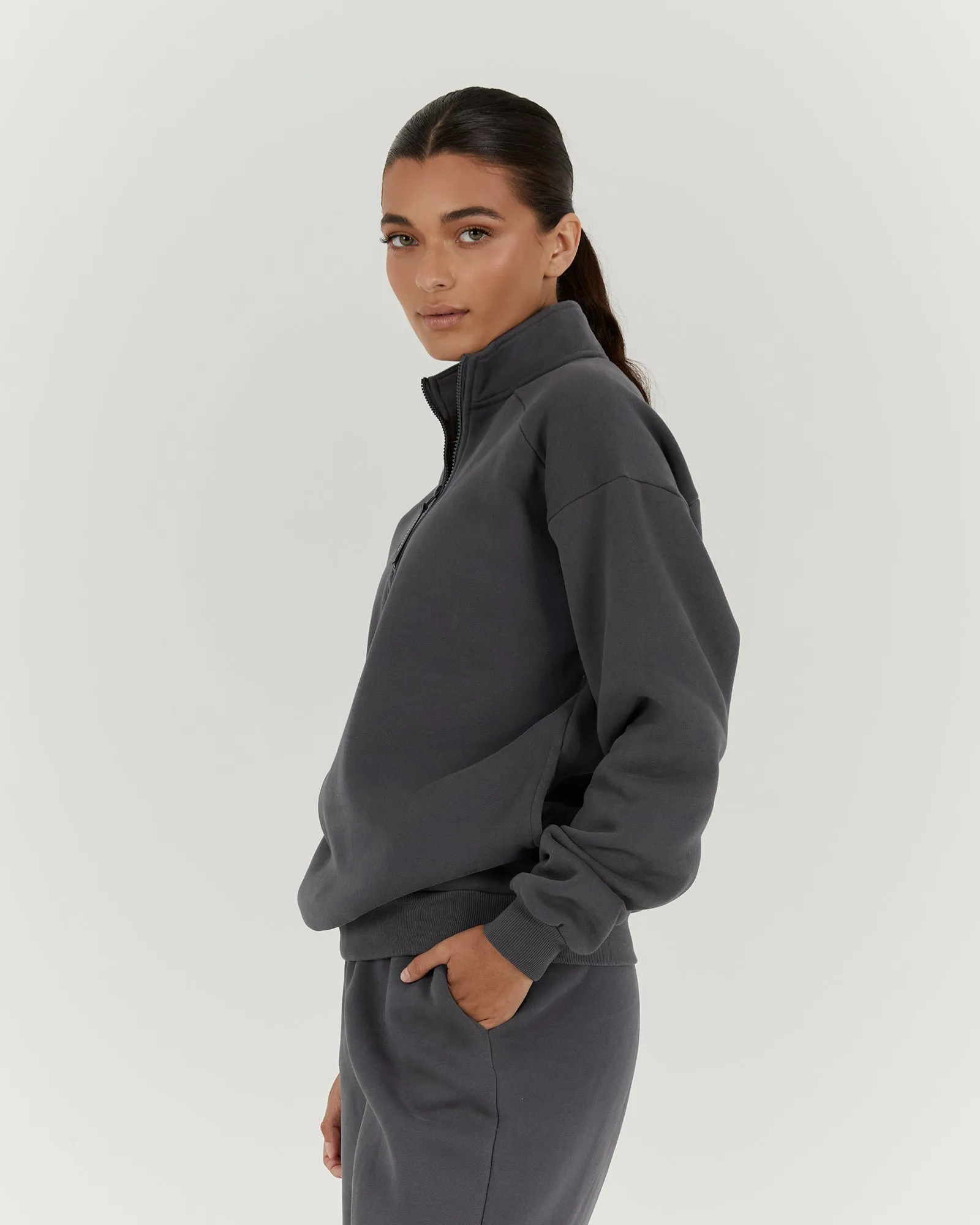 SPORTS 1/4 ZIP JUMPER - MINERAL